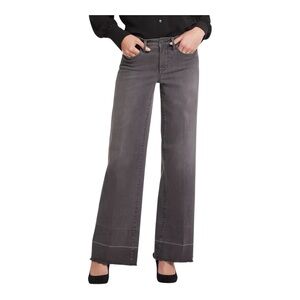 NYDJ Teresa Wide Leg Jeans Size 10 Gray Wash High Rise $129